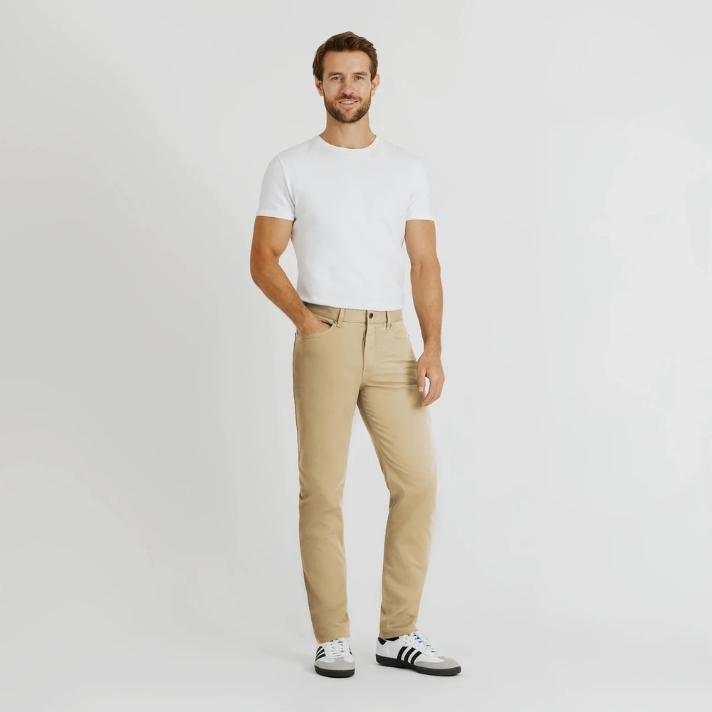 Spoke Fives Taper Classic Build C Smart-Casual Cotton Khaki Chinos Size 37